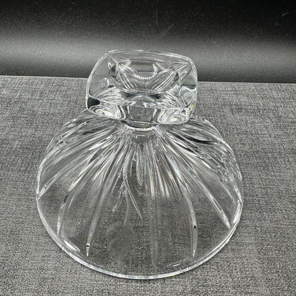 Vintage Crystal Bowl Candy Dish Footed Square Pedestal 24% Lead Czech Floral - Picture 3 of 12